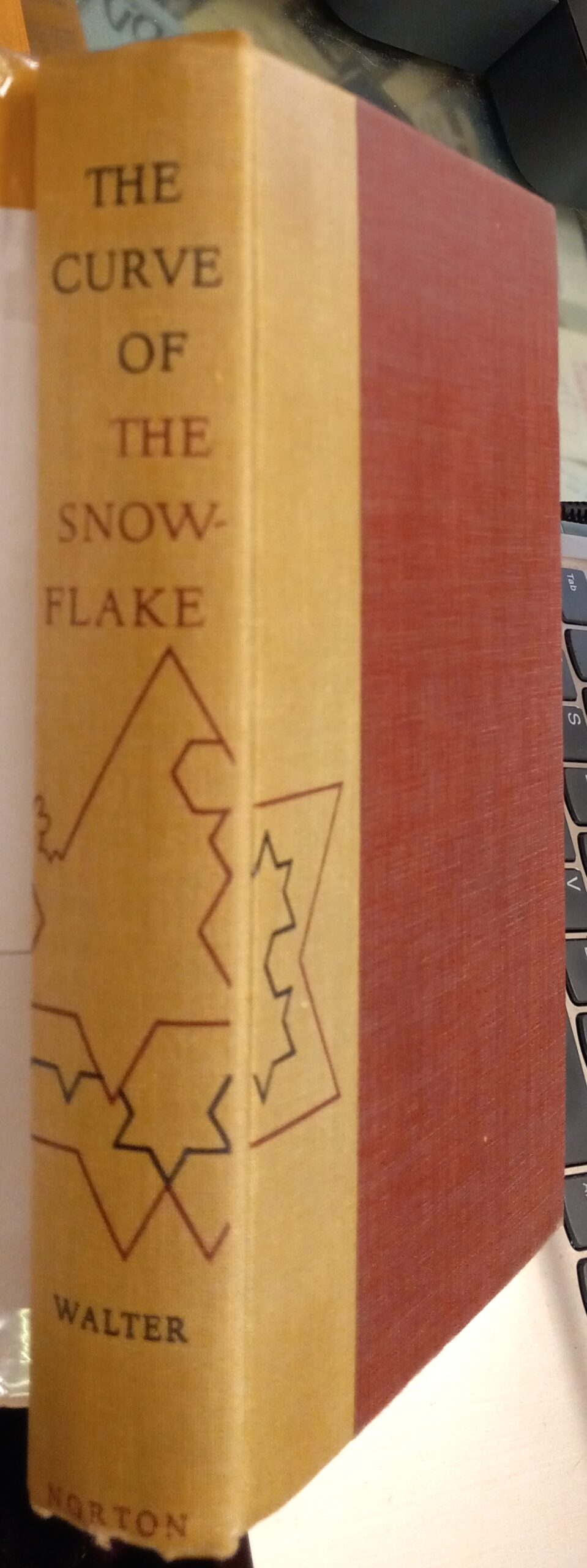 The Curve of the Snowflake binding spine and front board