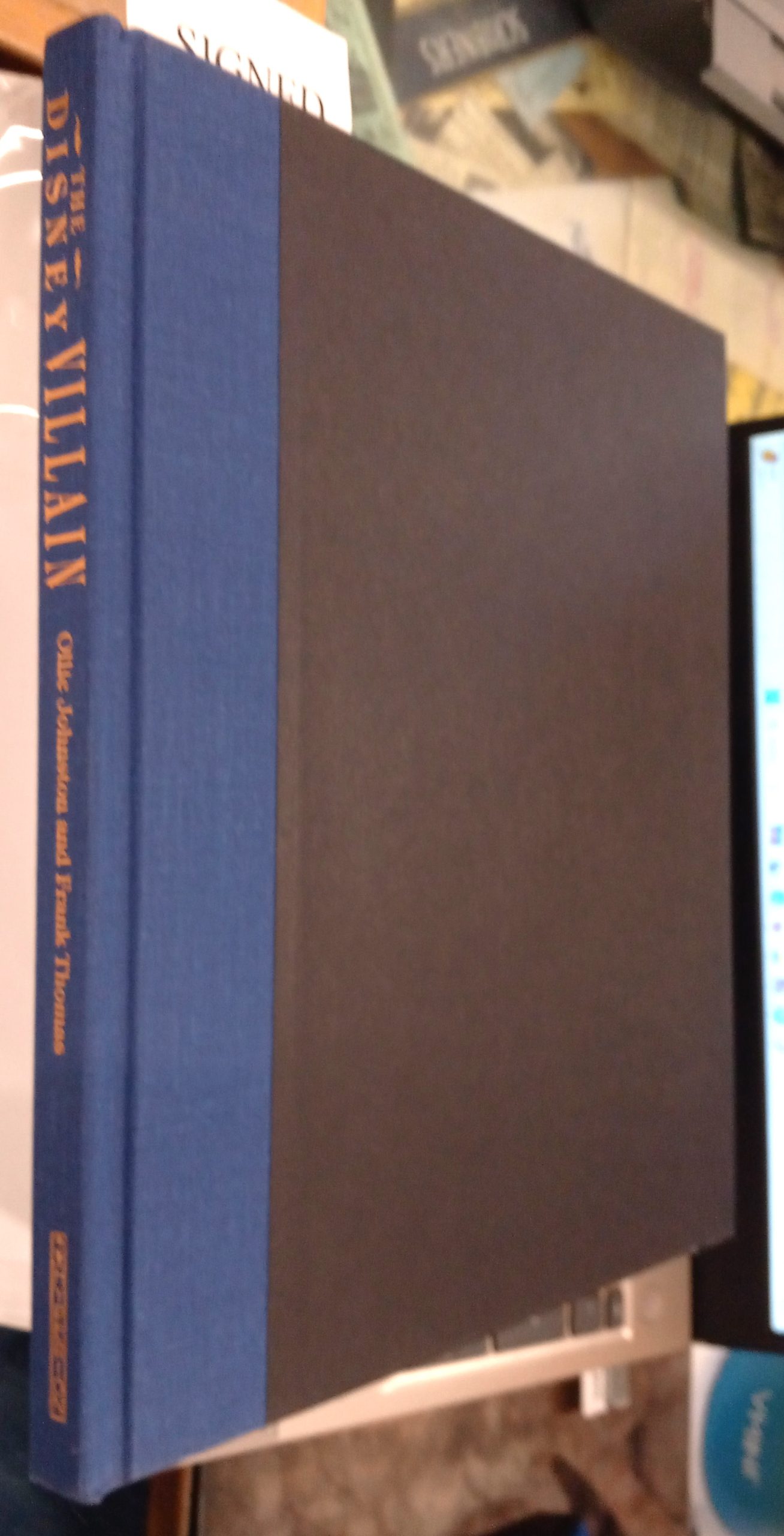 The Disney Villain binding spine and front board