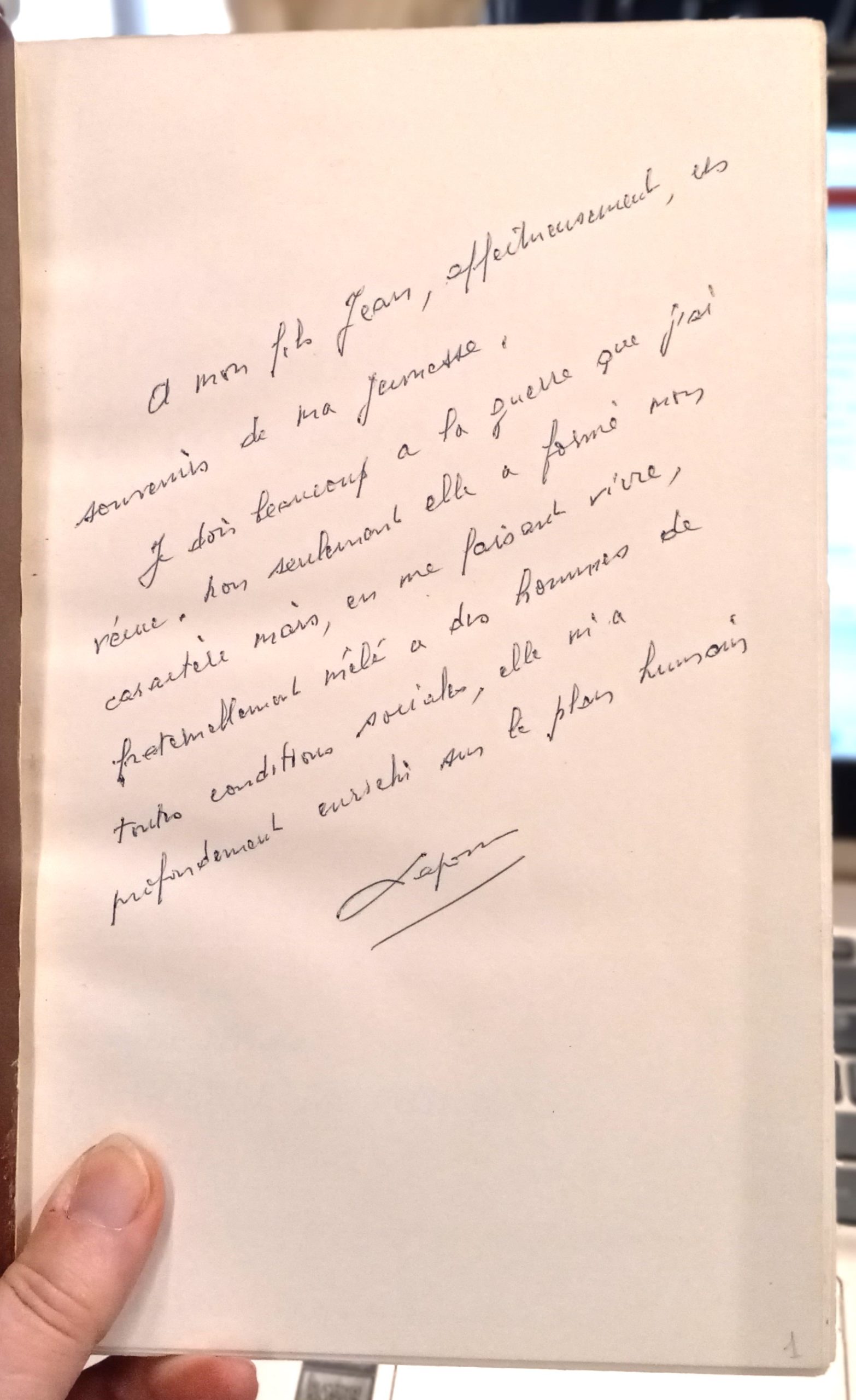 Journal De Marche d'Un Artilleur De Campagne Vol. I author's inscription