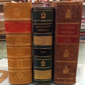 Almanach Imperial spines of all three volumes