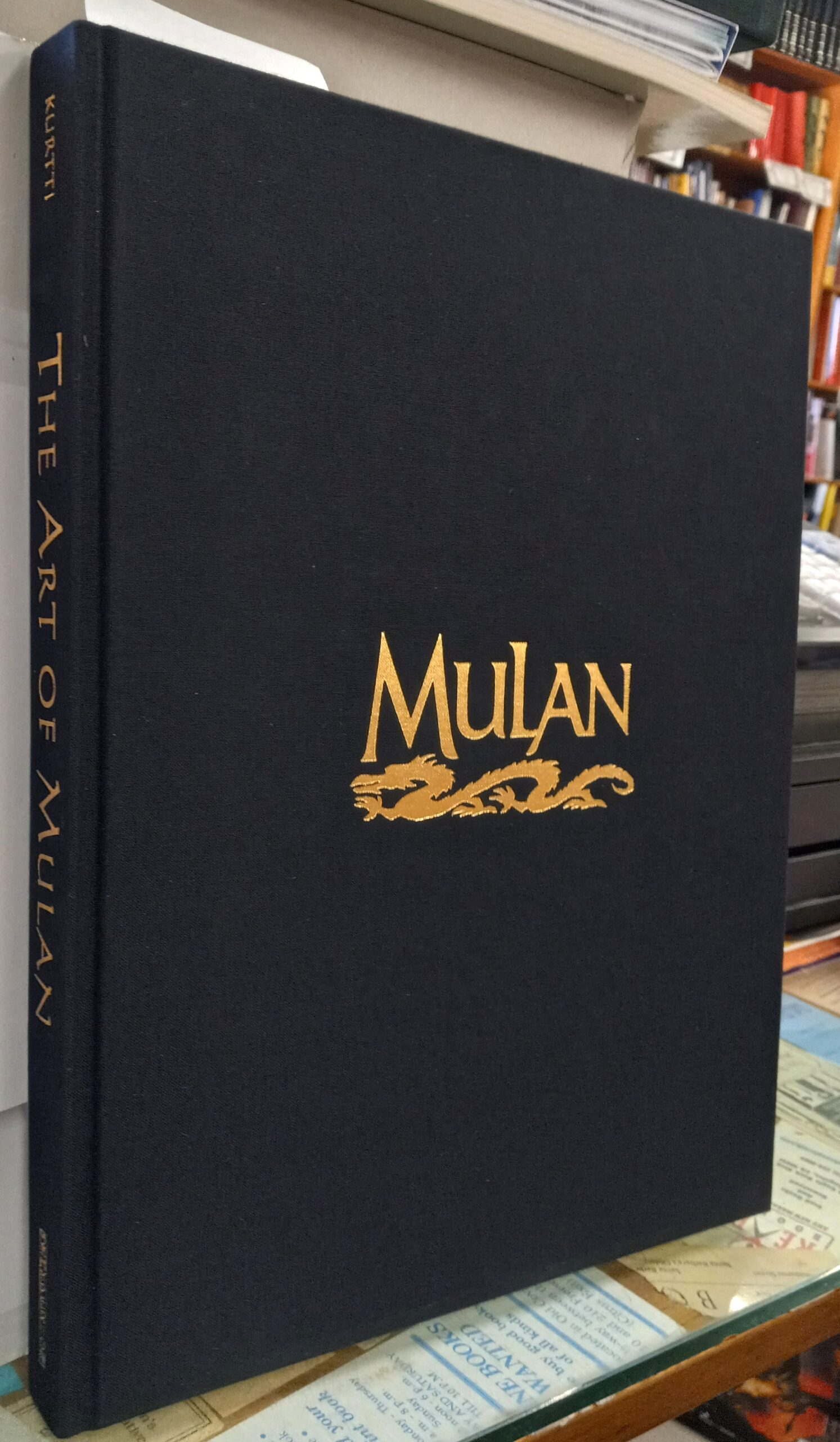 The Art of Mulan binding spine and front board
