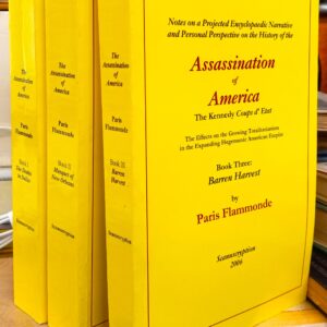 Assassination of America spines of all three volumes and front cover of Volume 3