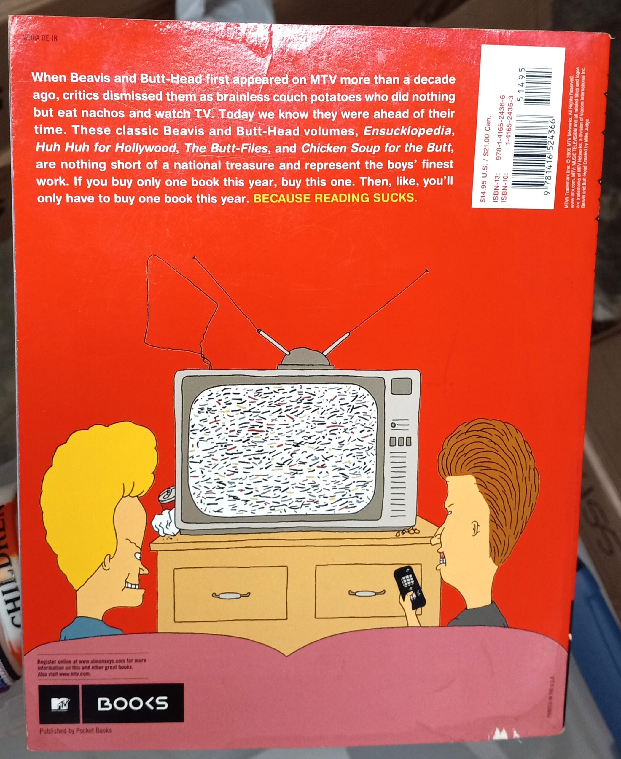 Beavis and Butt-Head Reading Sucks rear cover