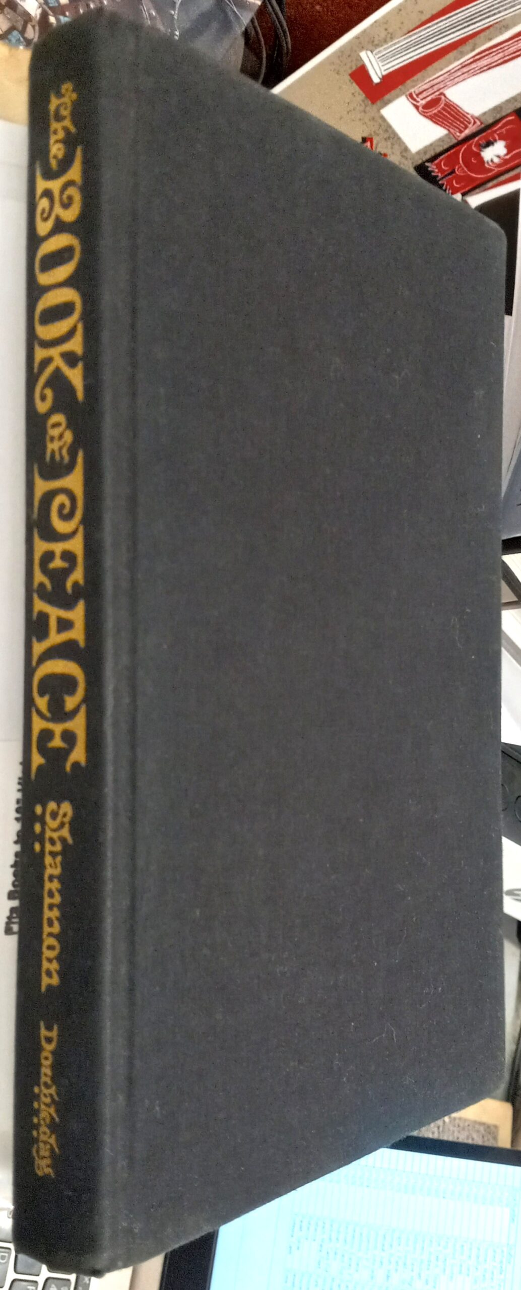 The Book of Peace binding spine and front board