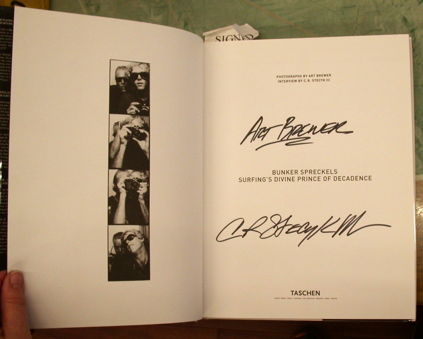 Bunker Spreckels title page with two signatures
