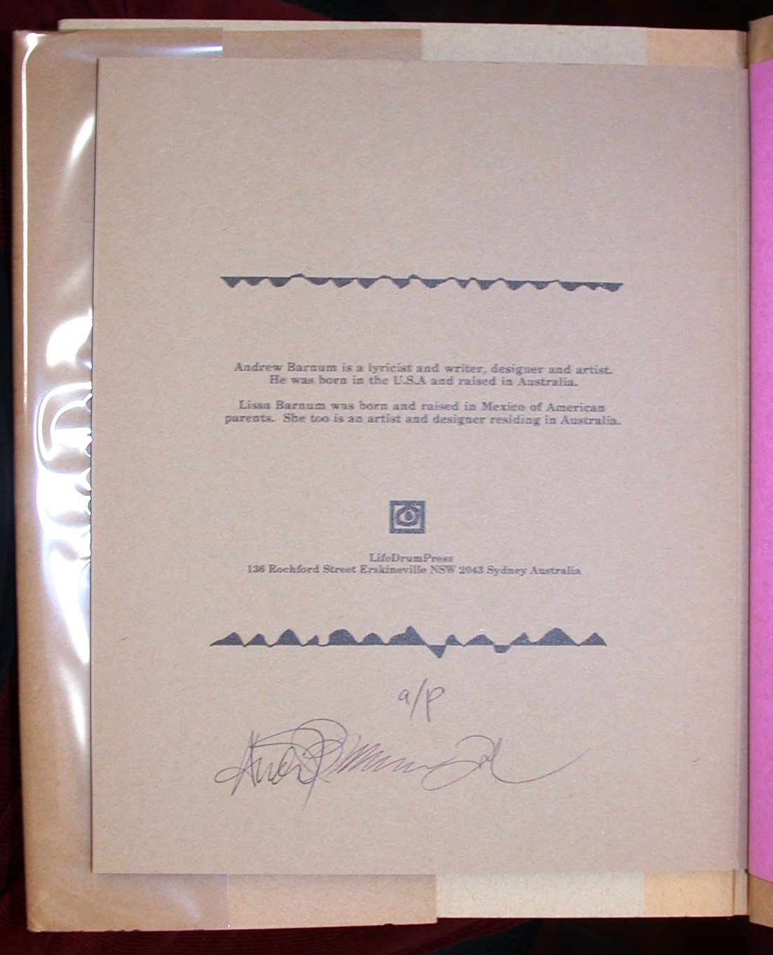 Cactus Juices limitation page with signatures