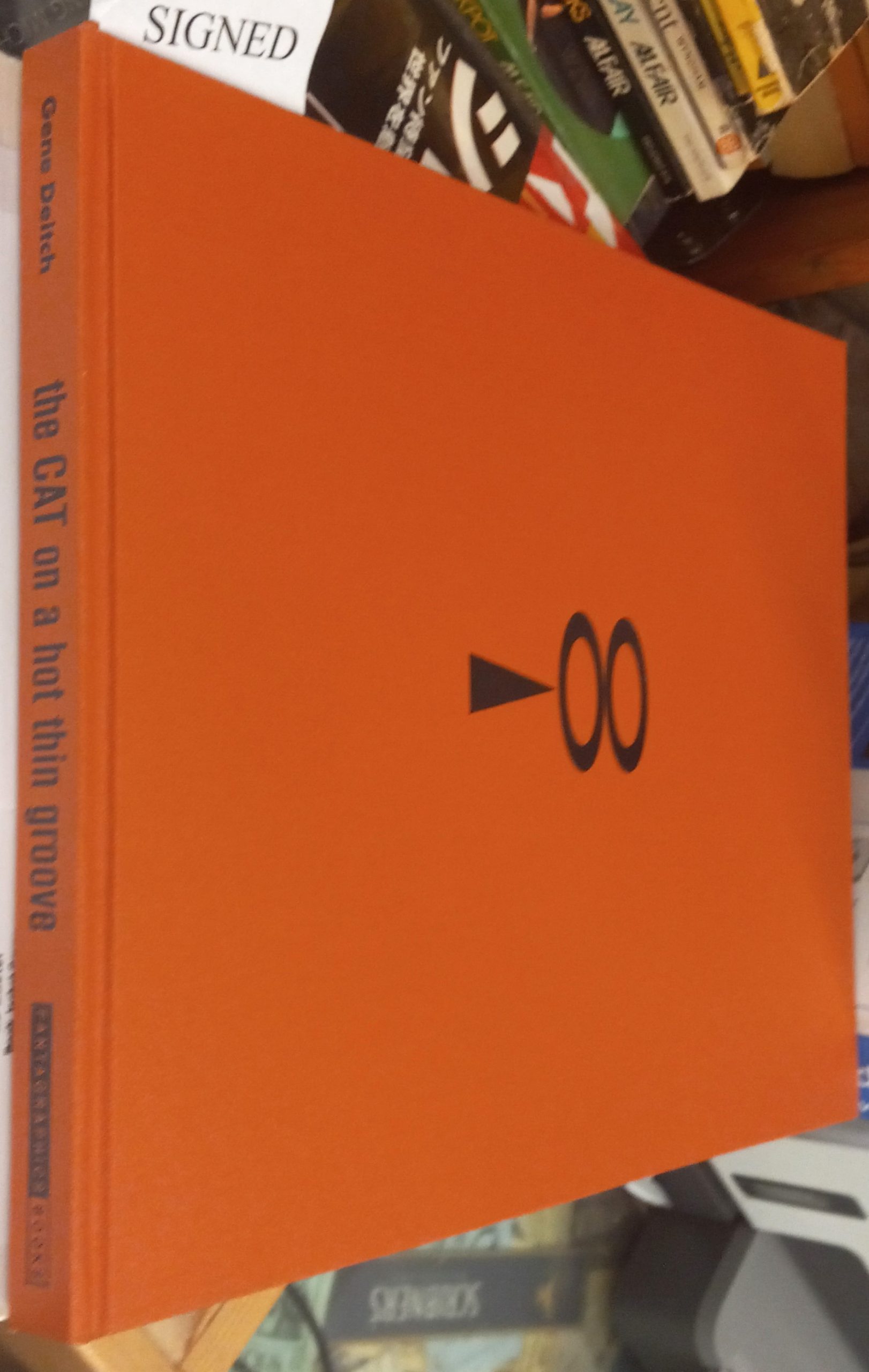 The Cat on a Hot Thin Groove binding spine and front board