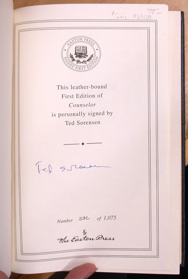 Signed limitation page for Counselor