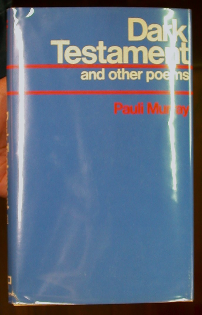 Jacket front for Dark Testament and Other Poems