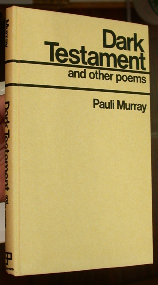 Binding spine and front board for Dark Testament and Other Poems