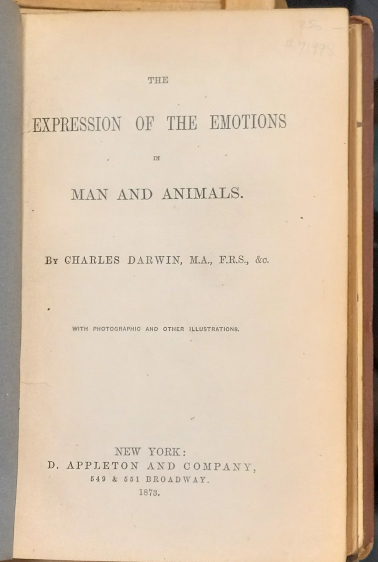 Expression of the Emotions in Man and Animals title page