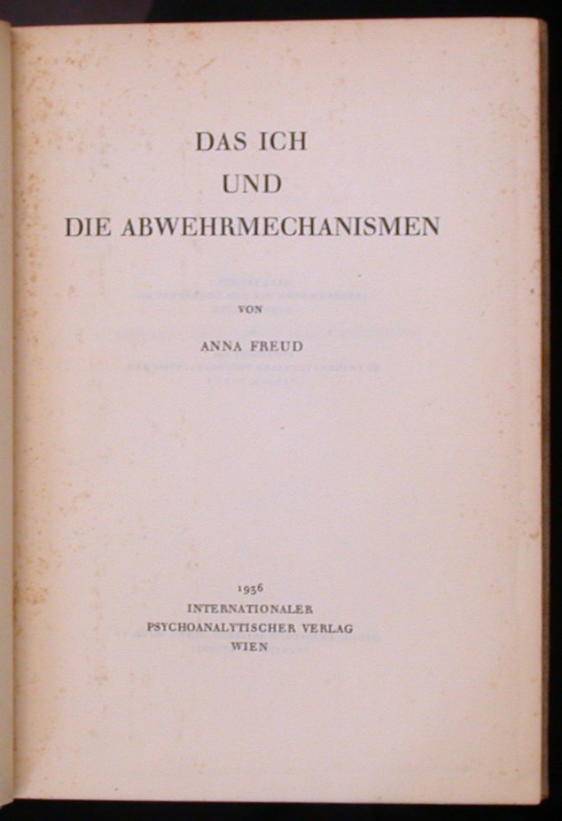 Das Ich und Die Abwehrmechanismen hardback title page