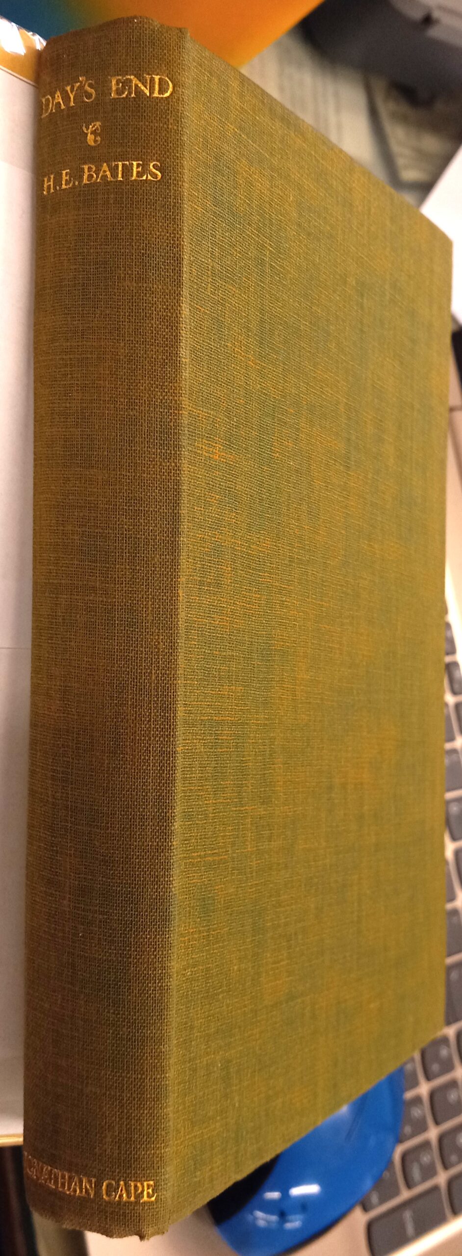 Day's End binding spine and front board