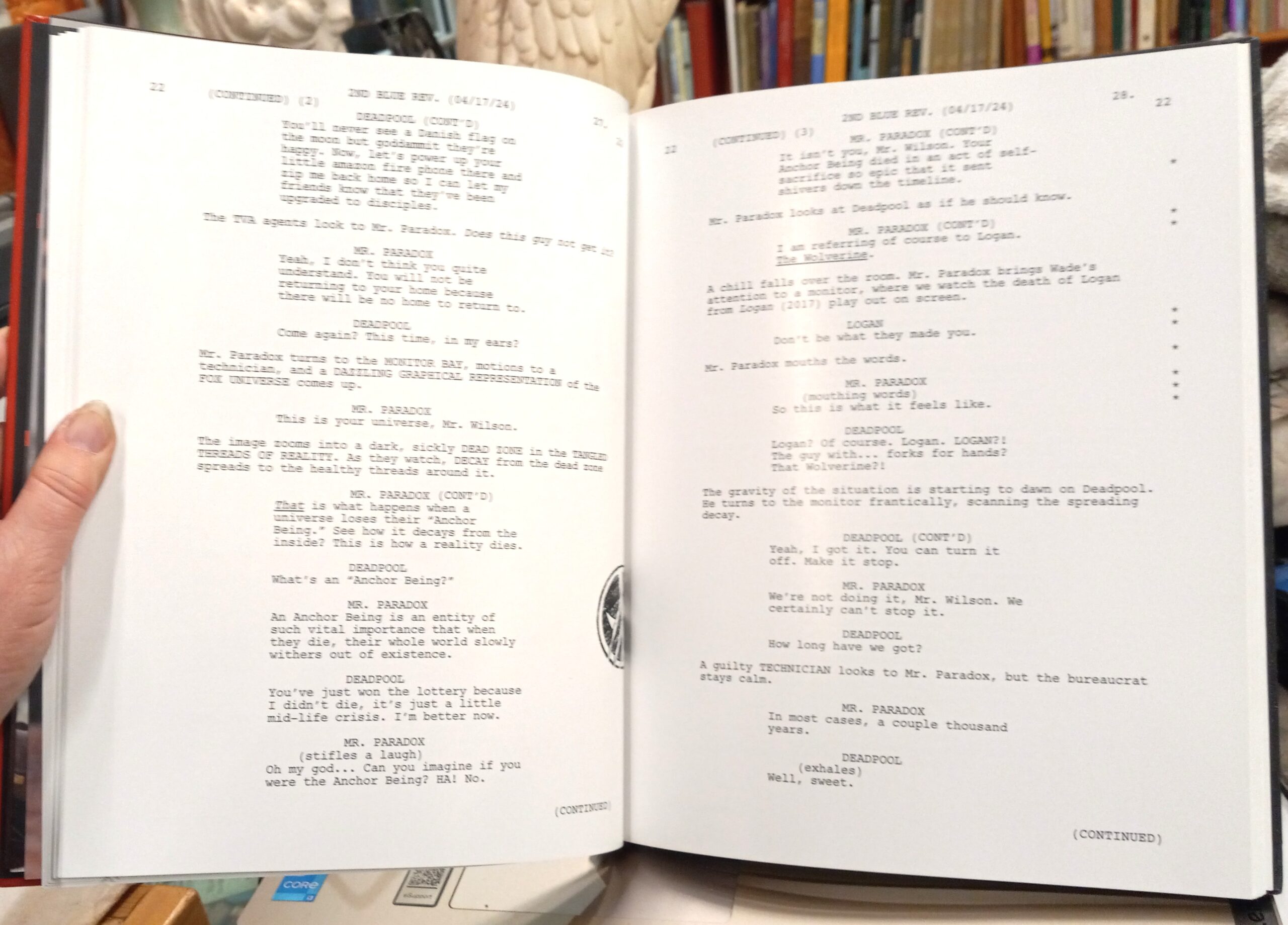 Deadpool and Wolverine script pages