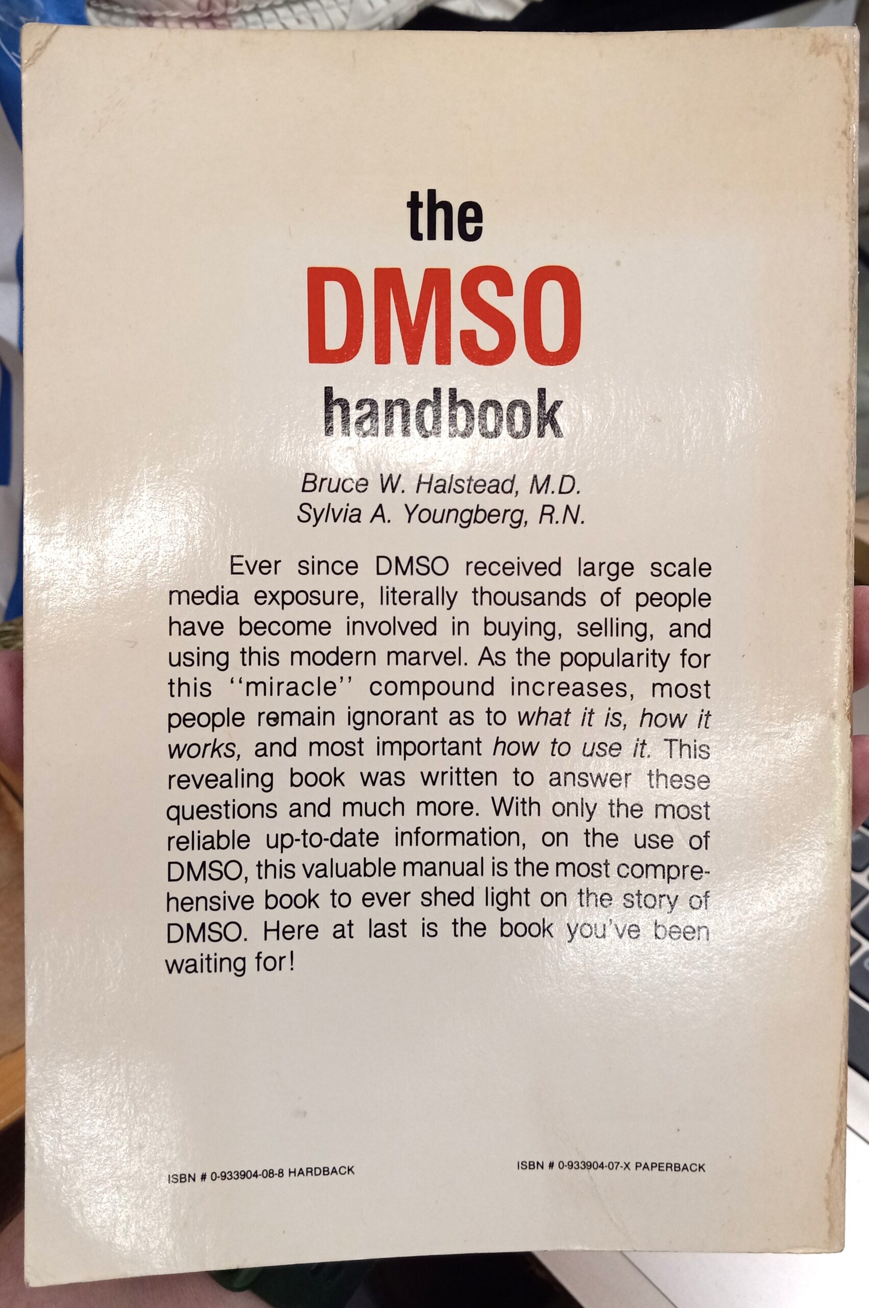 The DMSO Handbook rear cover