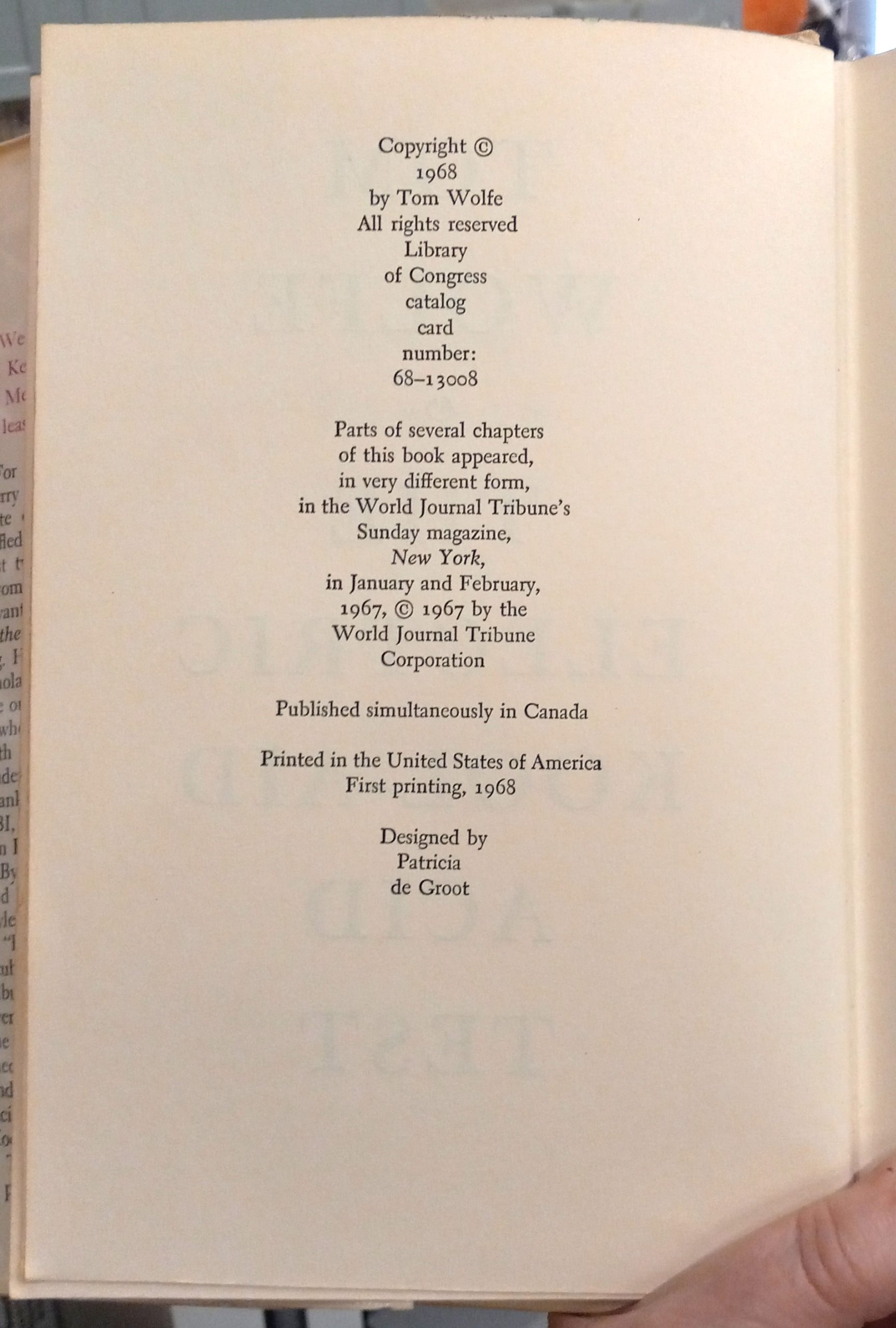 The Electric Kool-Aid Acid Test copyright page