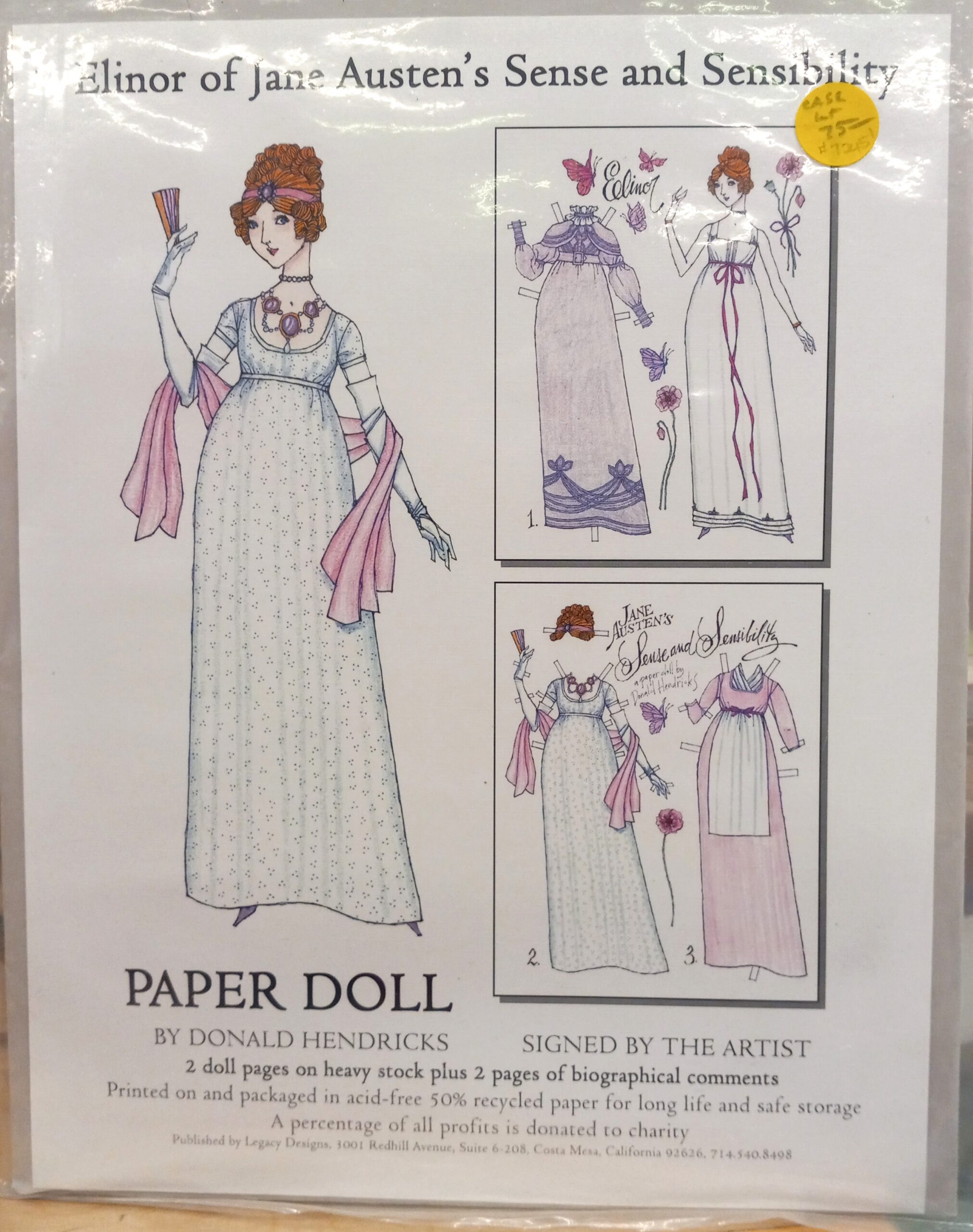 Elinor of Jane Austen's Sense and Sensibility Paper Doll
