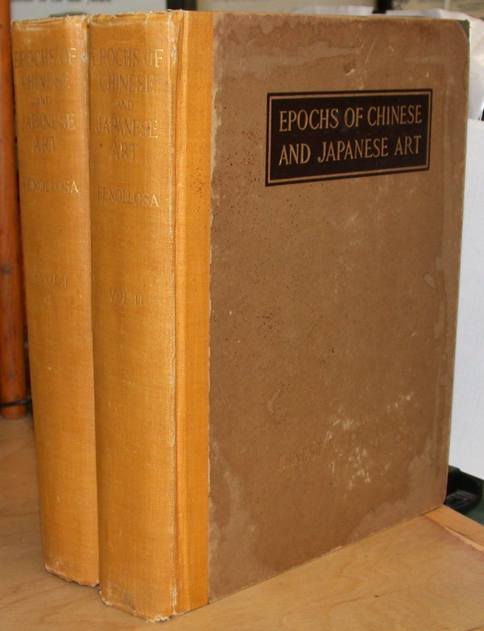 Spines of two volumes of Epochs of Chinese and Japanese Art
