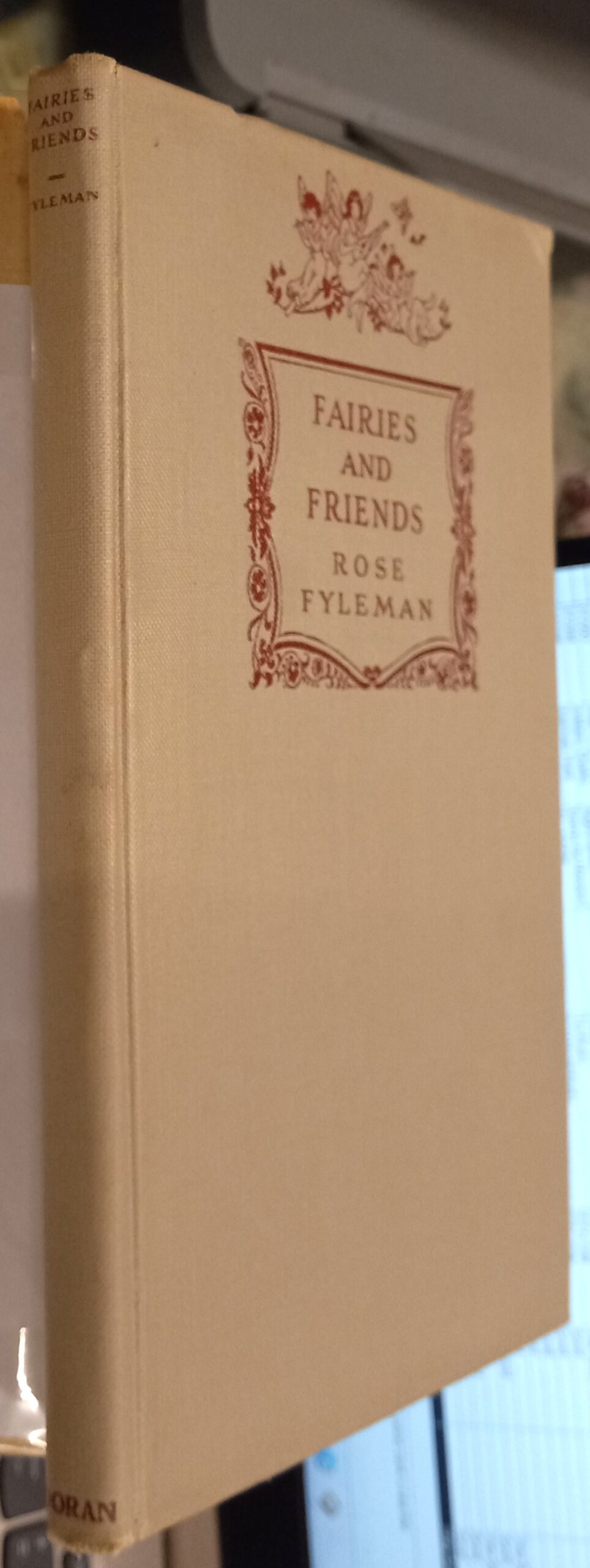 Fairies and Friends binding spine and front board