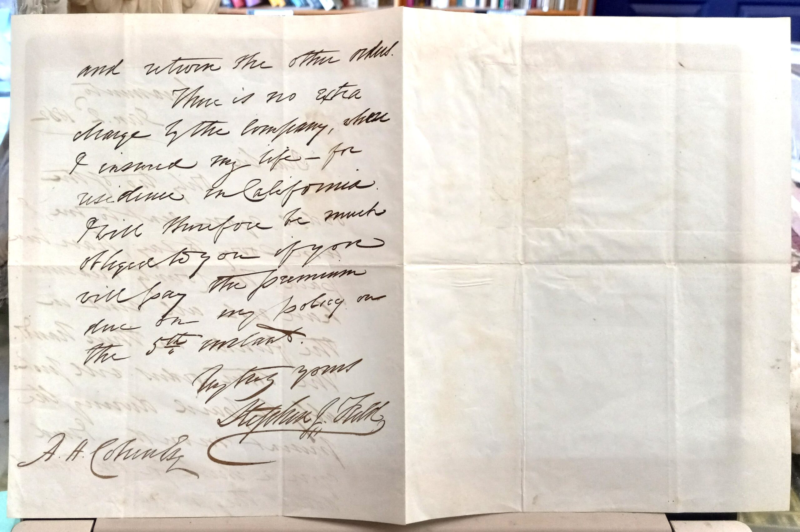 Stephen J. Field letter page two