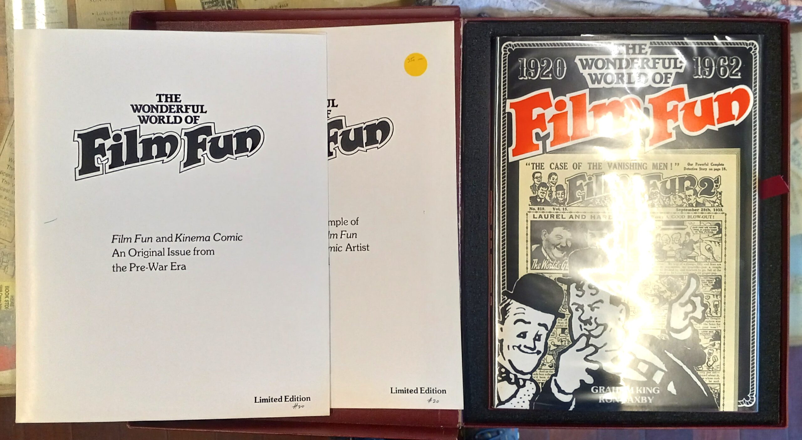 Film Fun two folios and book (in jacket) inside clamshell case