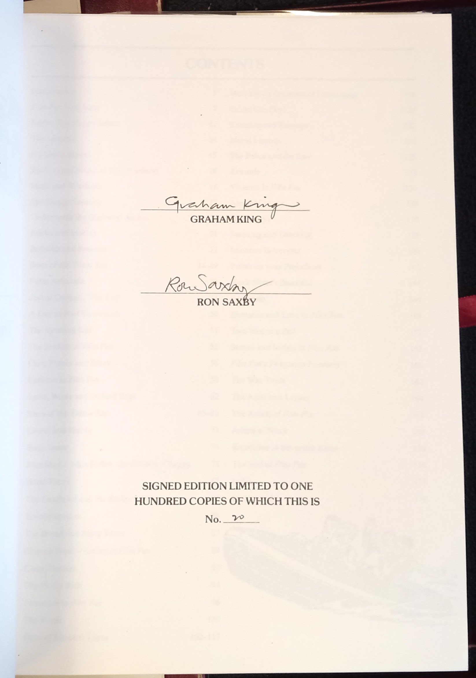 Film Fun limitation page with number and signatures of both authors