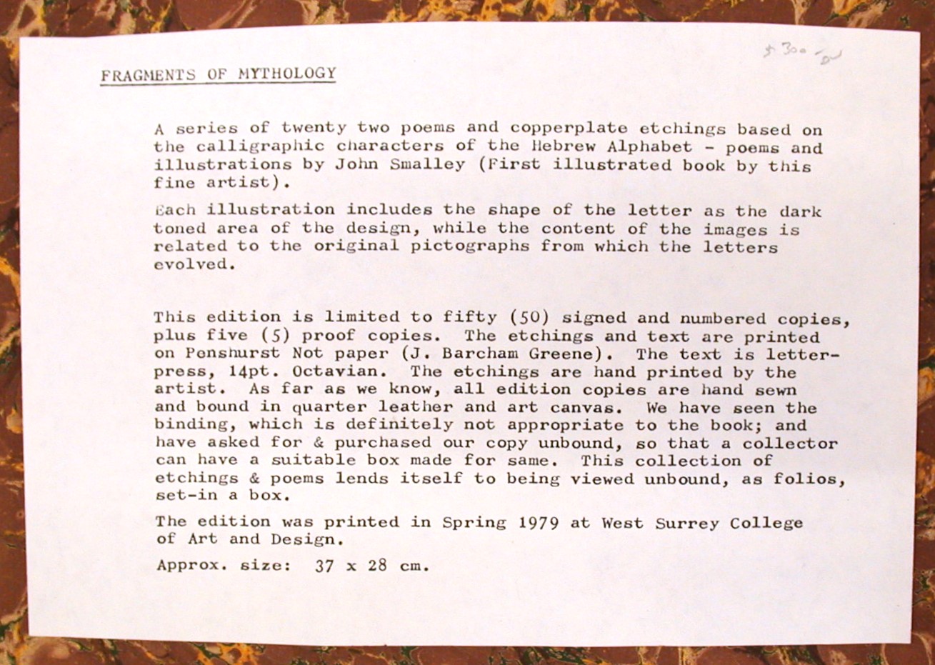 Fragments of Mythology dealer's description