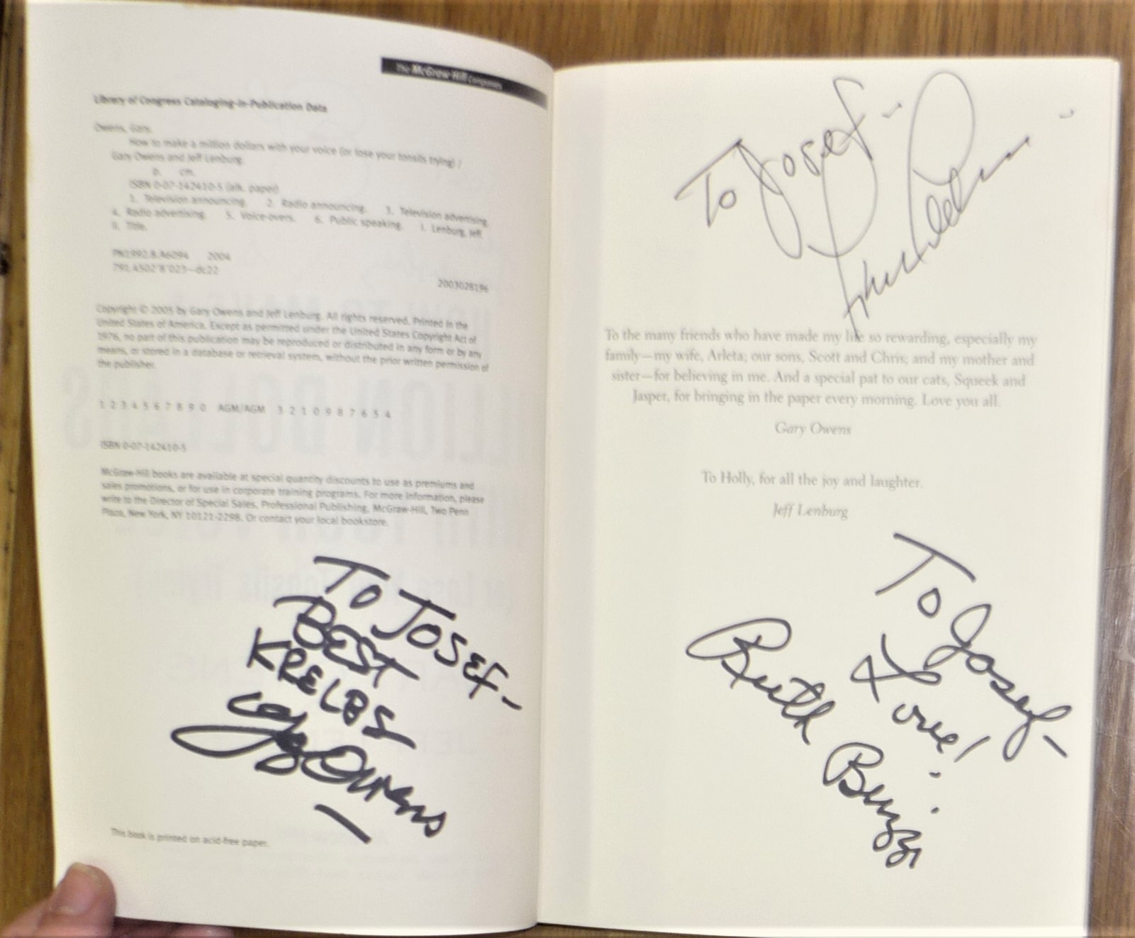 Gary Owens book autographs