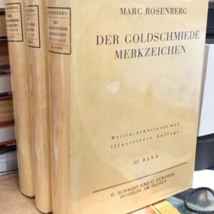 Der Goldschmiede Merkzeichen jacketed spines of all three volumes and jacket front of Volume 3