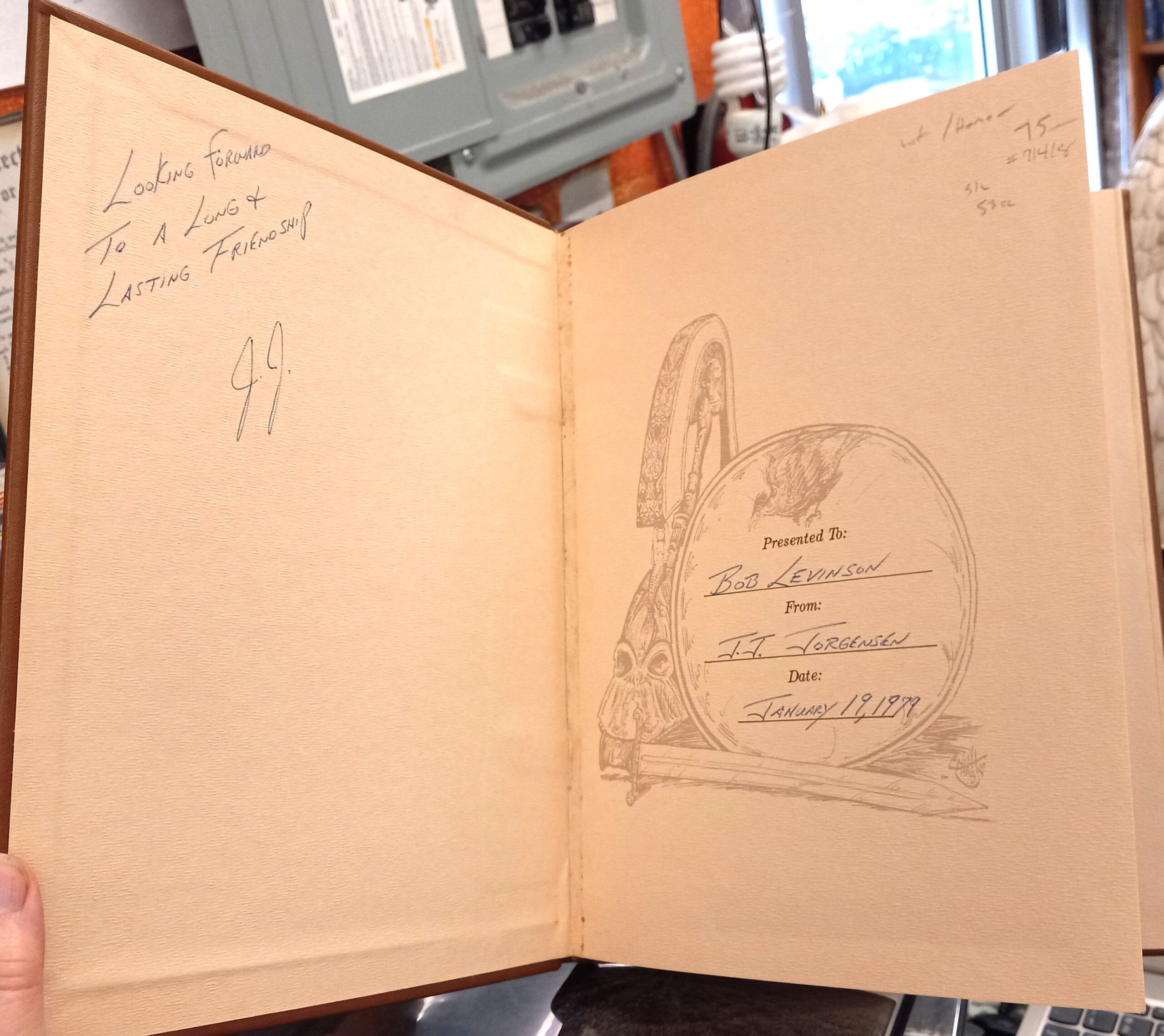 Ulysses The Greek Suite front endpapers with author's inscription and signature