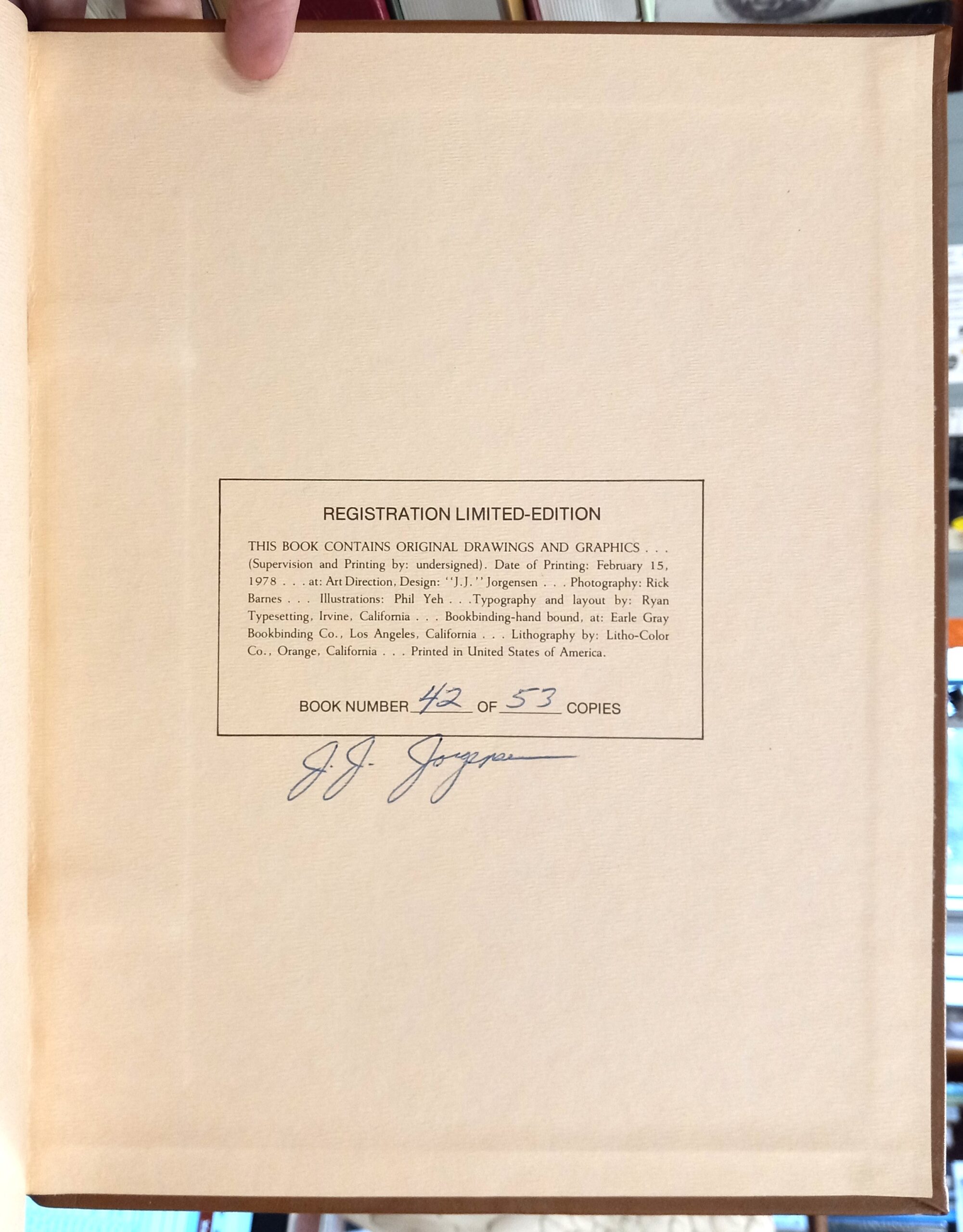 Ulysses The Greek Suite limitation page with number and author's signature