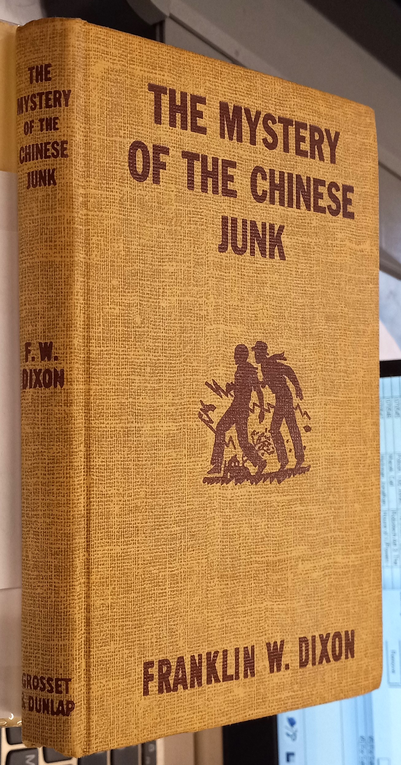 The Mystery of the Chinese Junk binding spine and front board