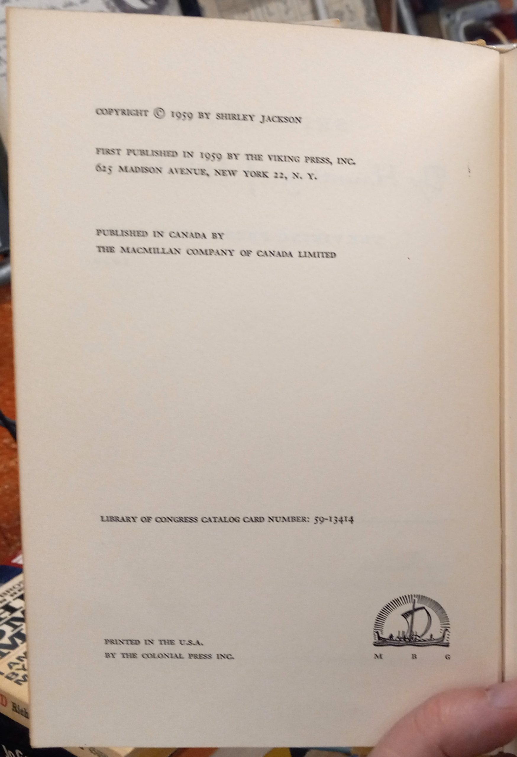 The Haunting of Hill House copyright page