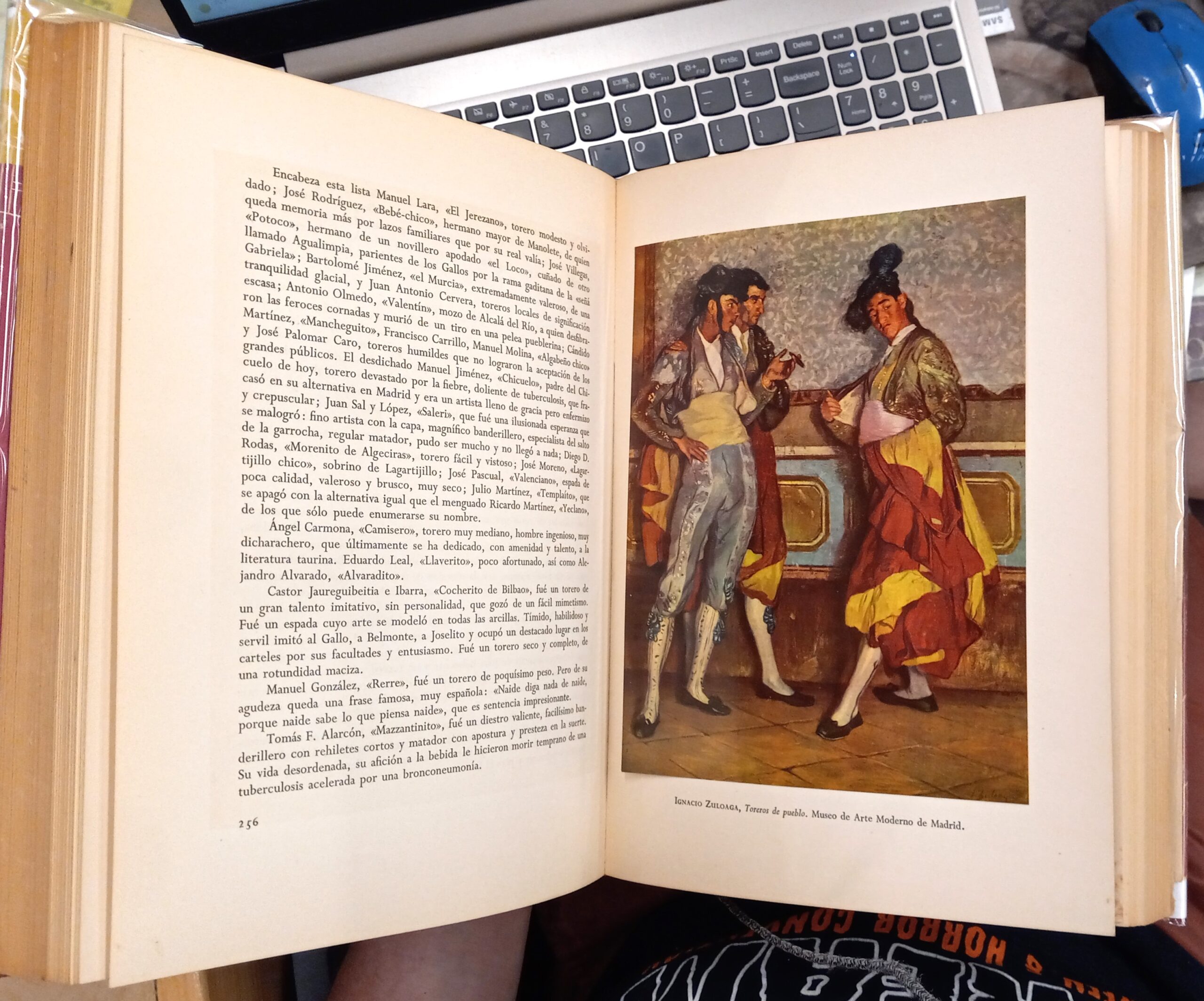 Historia del Toreo pages with color illustration