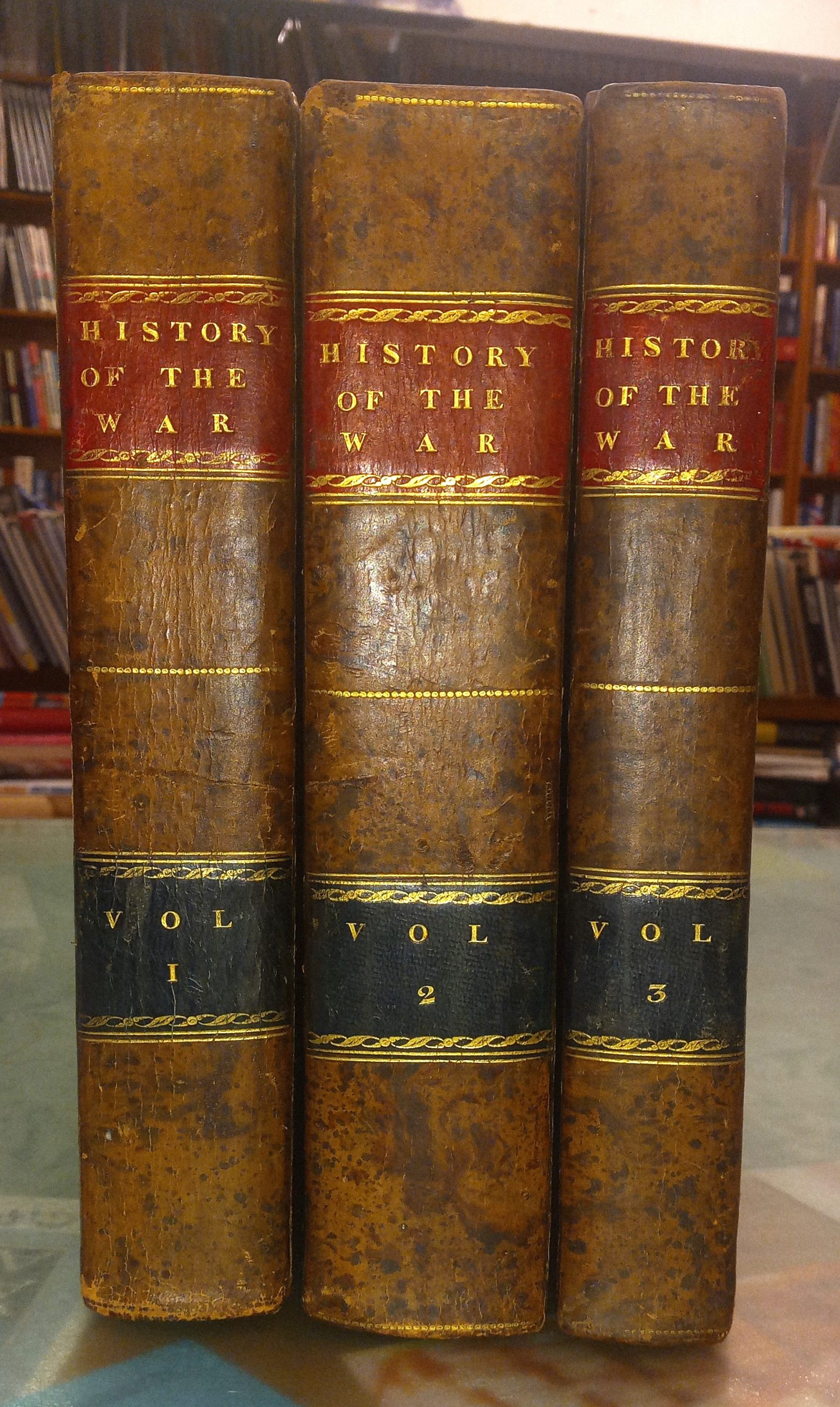 History of the War spines of all three volumes