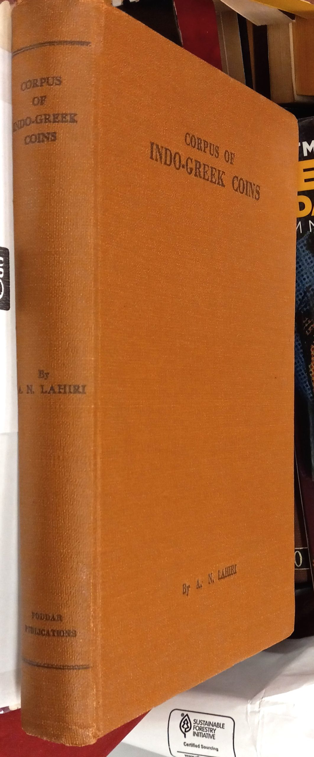 Corpus of Indo-Greek Coins binding spine and front board