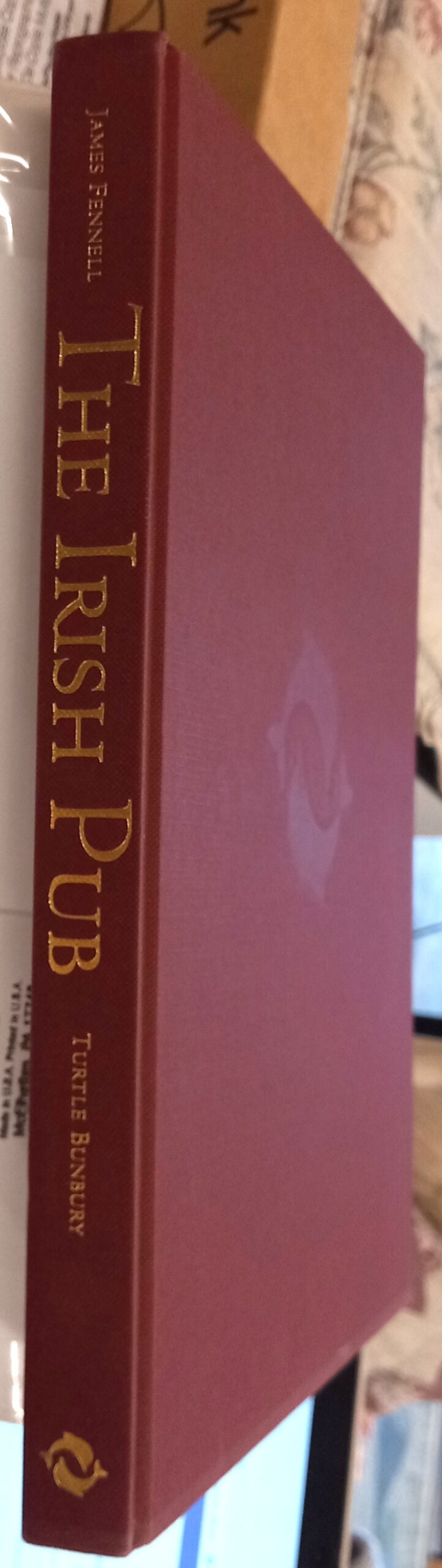 The Irish Pub binding spine and front board