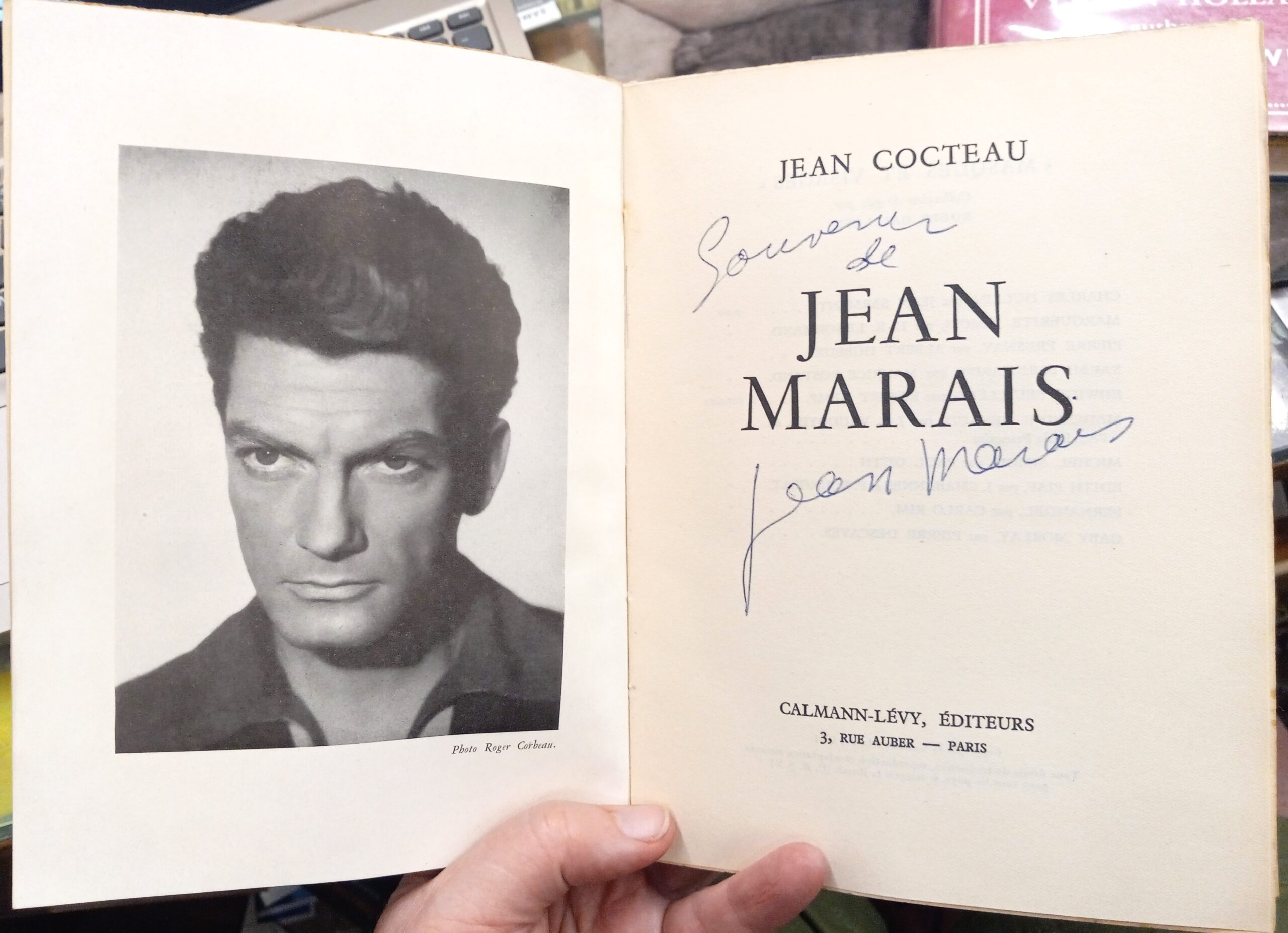 Jean Marais title page signed by Jean Marais and frontispiece photo