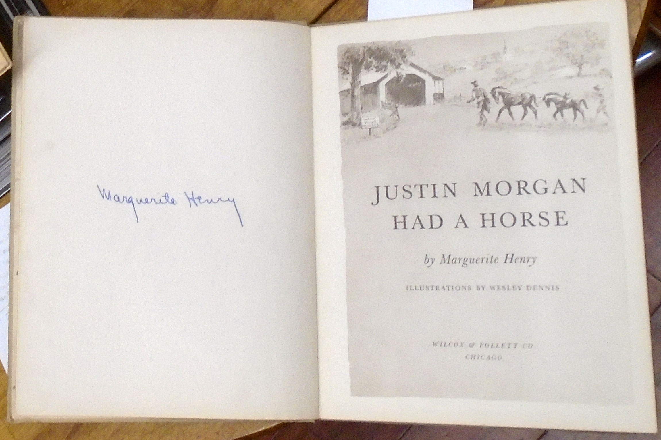 Justin Morgan title page and signature