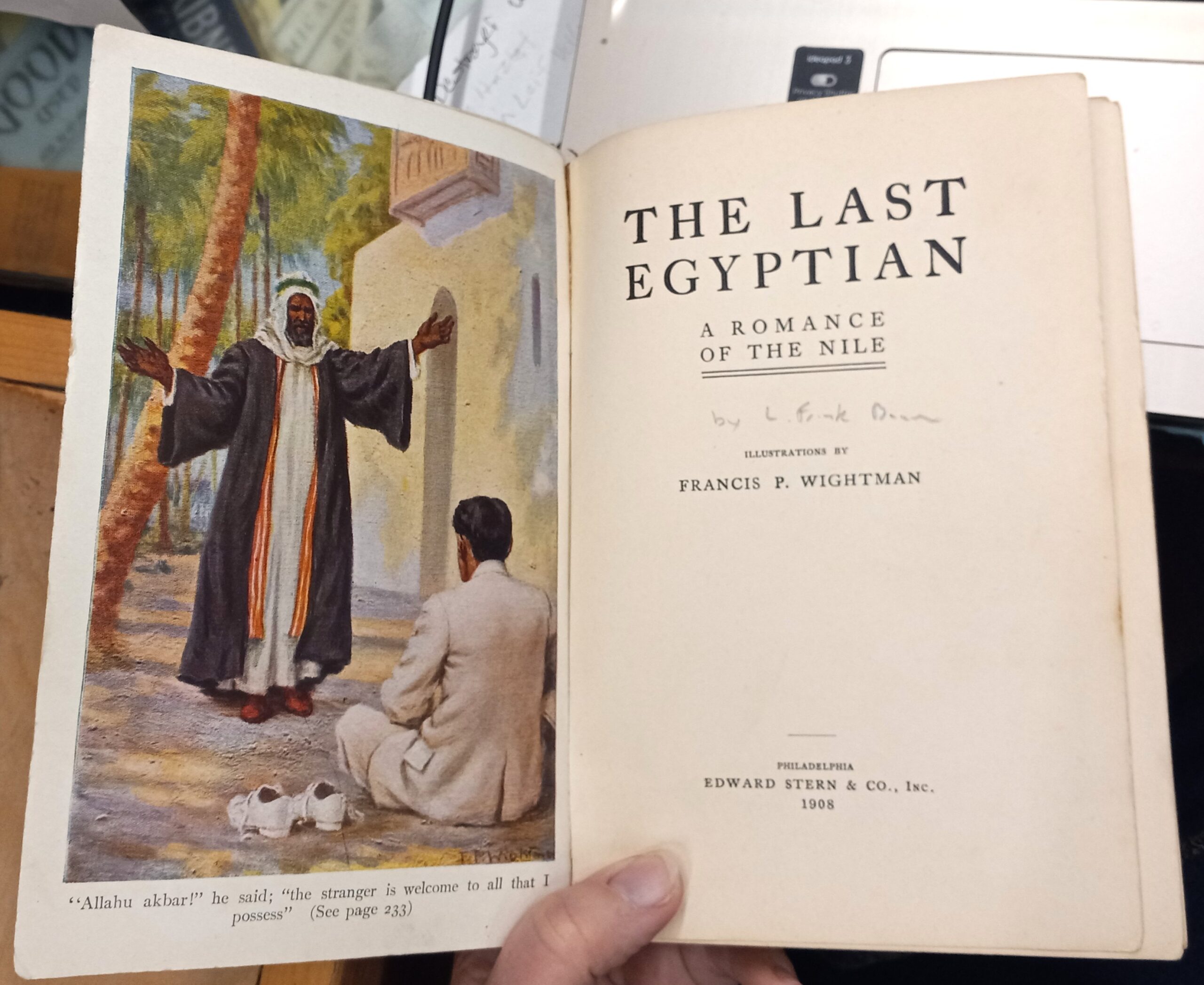 The Last Egyptian title page and color frontispiece