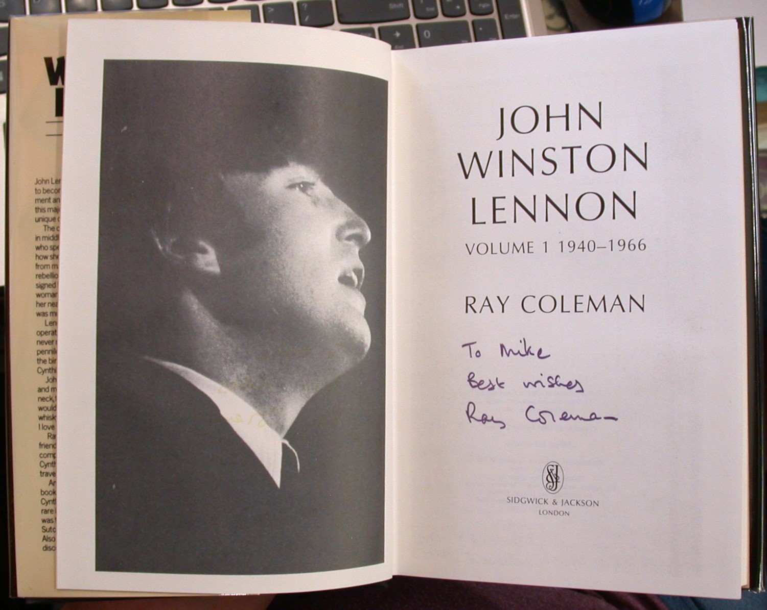 John Winston Lennon signed title page and frontispiece
