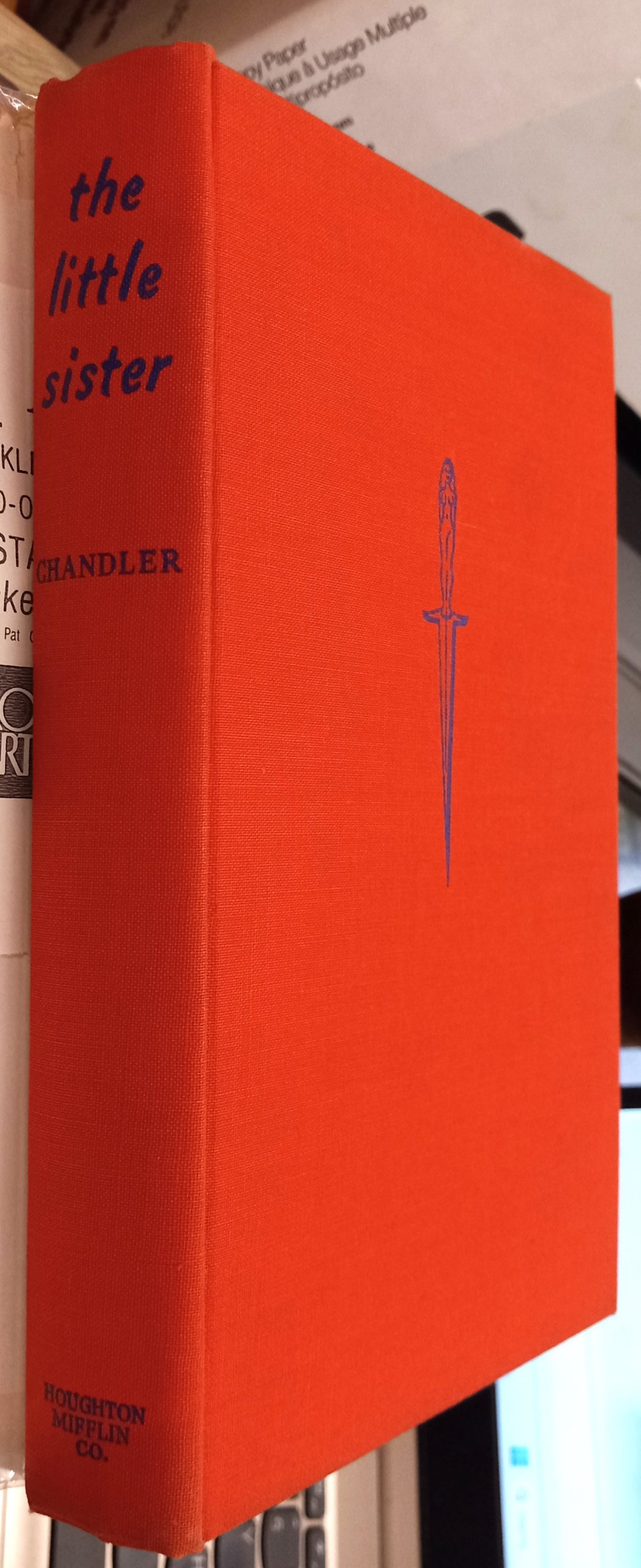 The Little Sister binding spine and front board