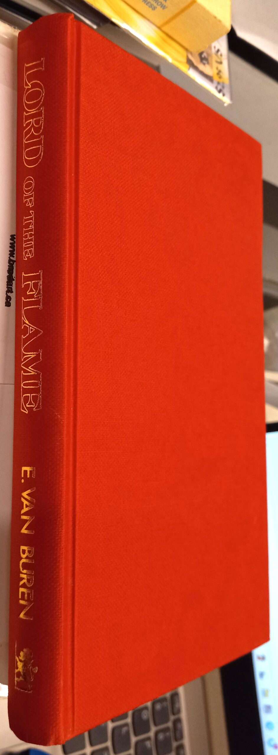 Lord of the Flame binding spine and front board