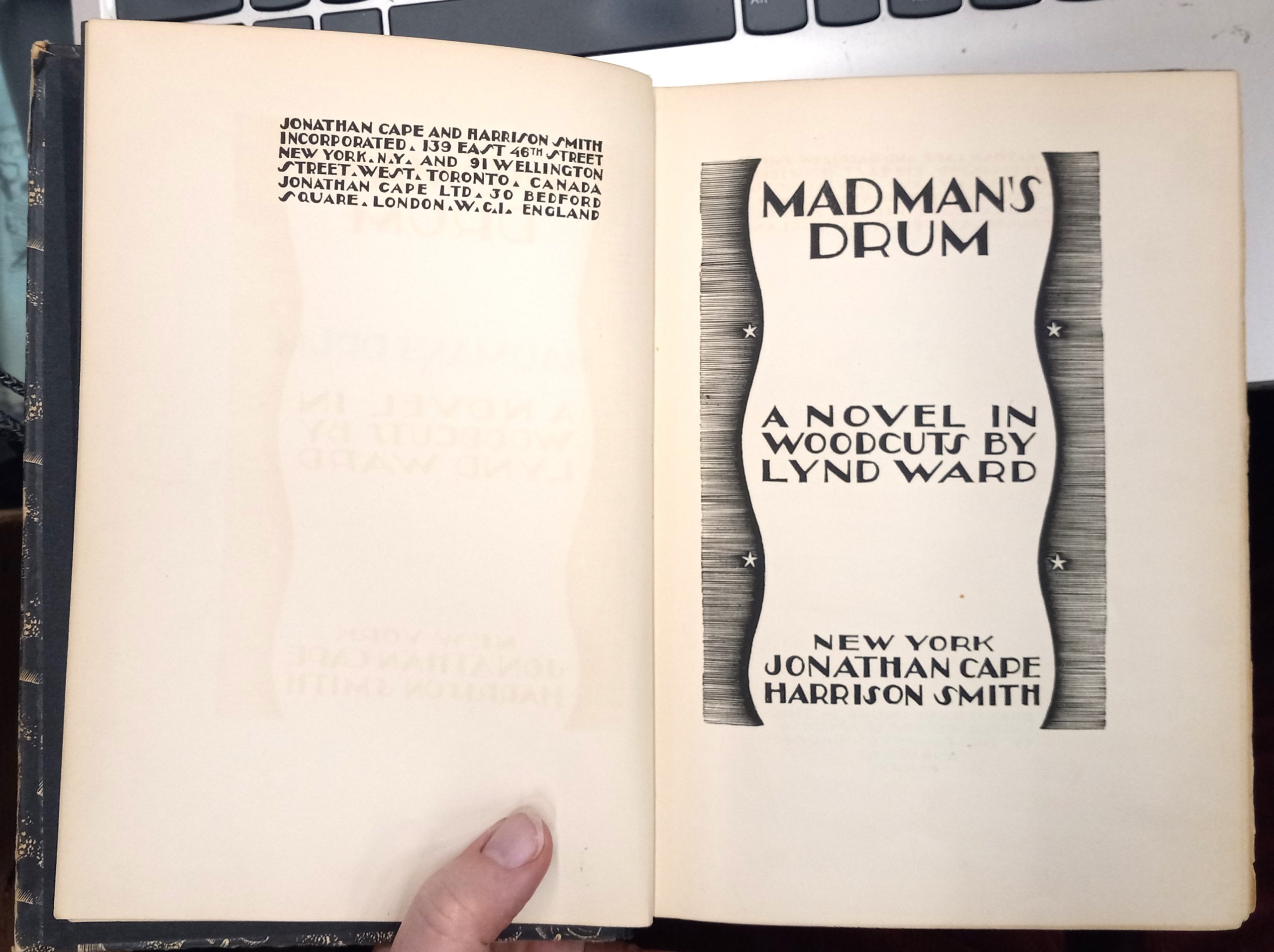 Madman's Drum title page and copyright page
