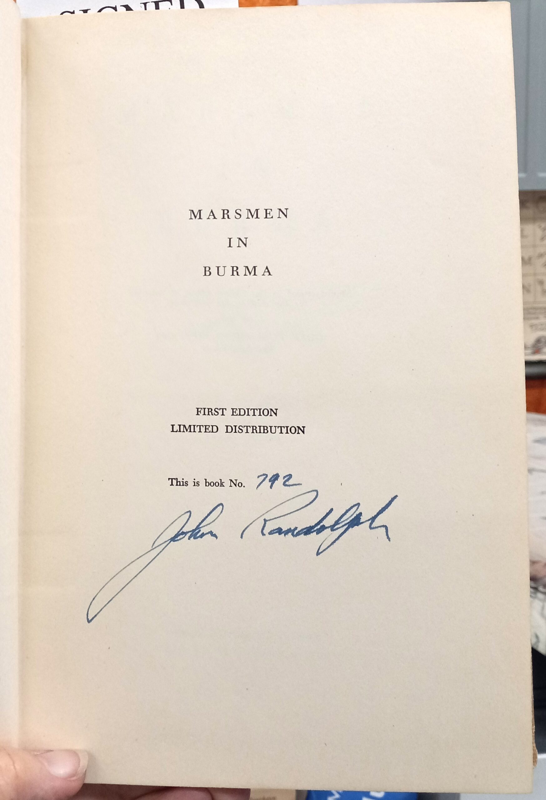 Marsmen in Burman limitation page with author's signature and number