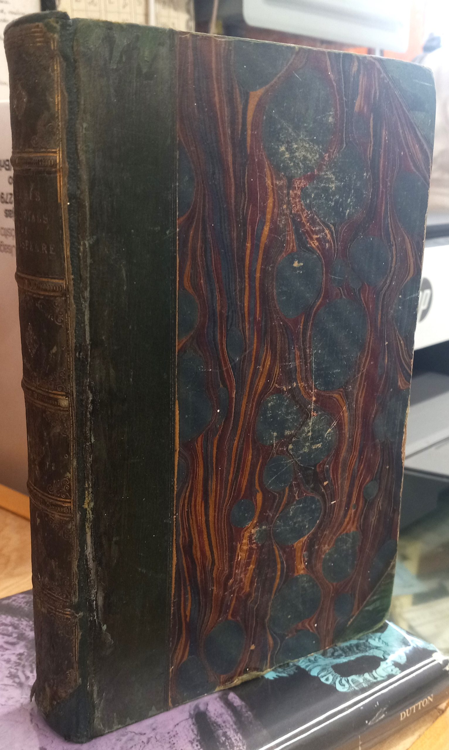 Memorials of Shakspeare spine and front board