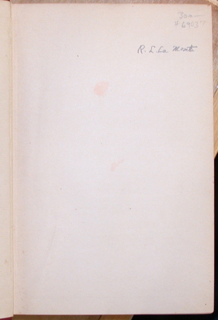 Men Versus the Man front free endpaper with R. La Monte's signature