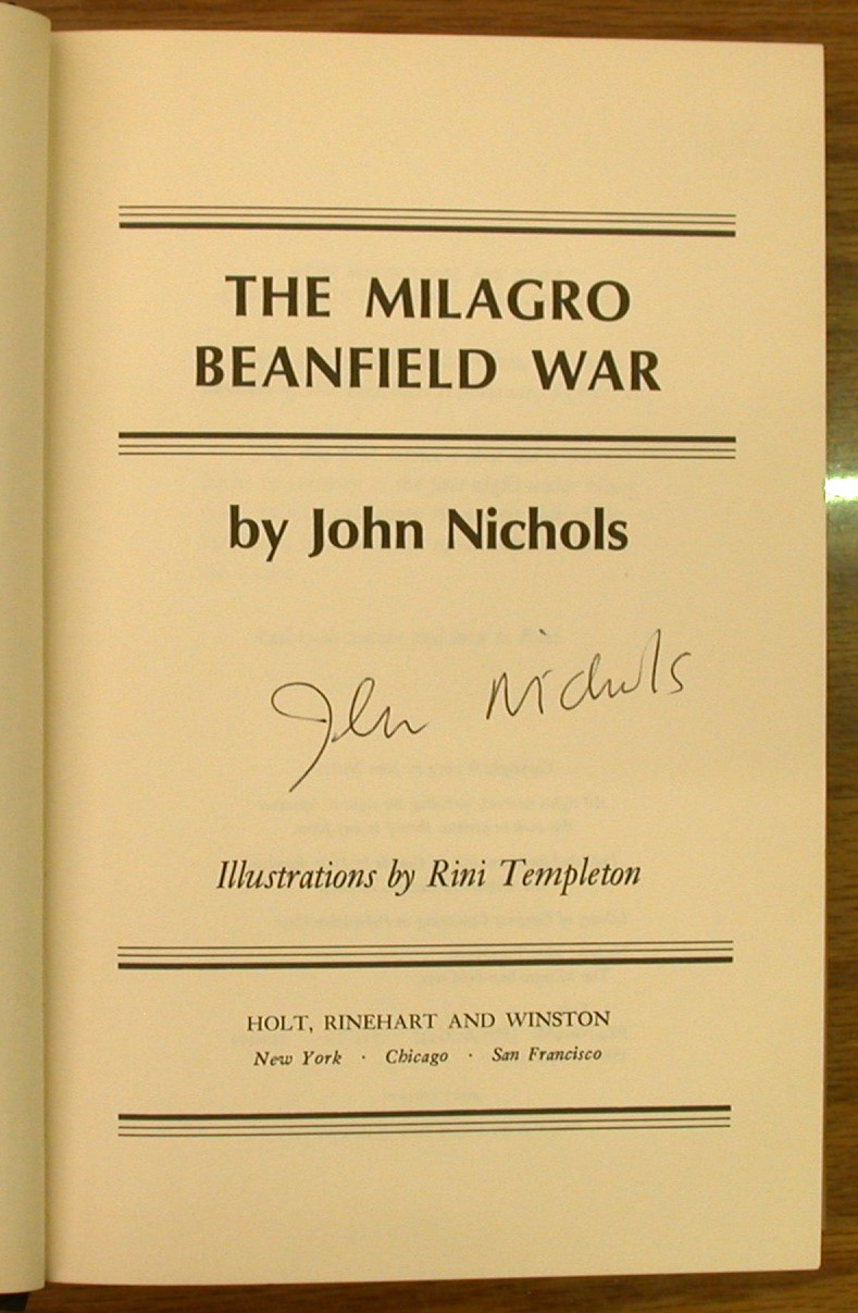 The Milagro Beanfield War signed title page