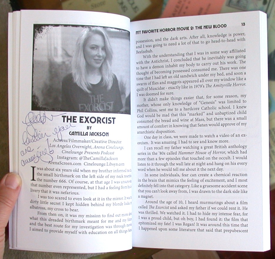 My Favorite Horror Movie 2 page signed by Camilla Jackson