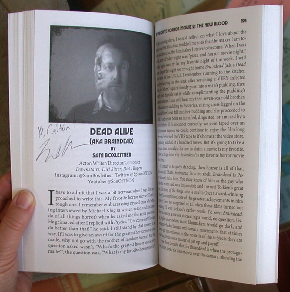 My Favorite Horror Movie 2 page signed by Sam Boxleitner